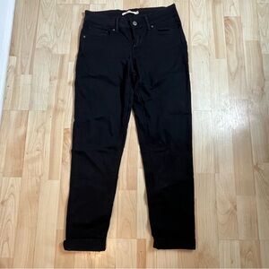 Levis Womens Black 711 Mid Rise Skinny Jeans Size 27